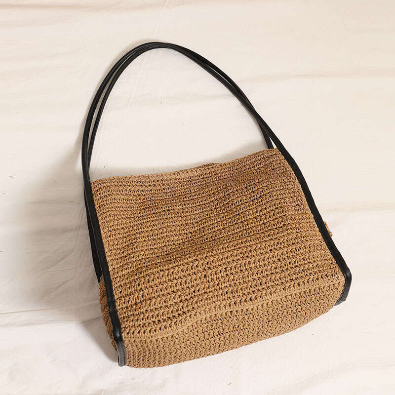 Ins Style Resort Beach Bag Hot Selling Leisure Shoulder New Fashionable Large Capacity Tote Woven Bag Beach Vacation Bag KQ
