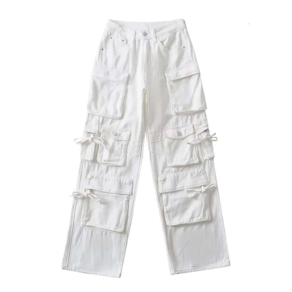 Comfortable Street Style Denim Multipocket Three Color Loose Fit European American Trade Union Workwear Trousers