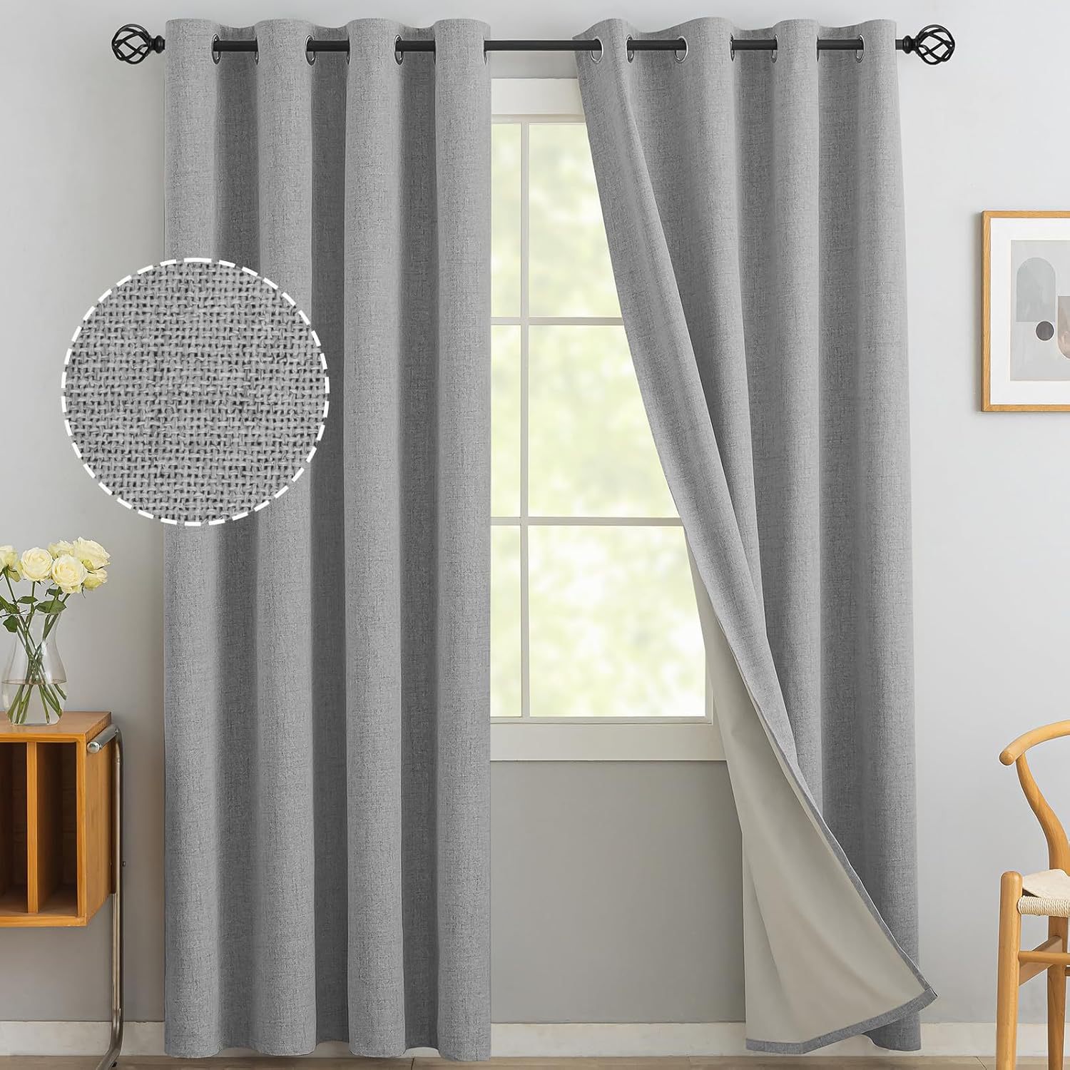 T0413 linen curtain finished product composite beige coating bedroom living room full blackout 100% foreign trade ring