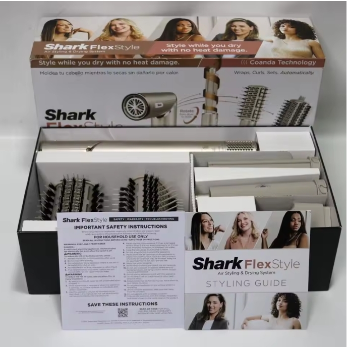 Shark HD430 FlexStyle Negative Ion Hair Dryer&Air Styler Wrap,5-in-1 Airwrap Brush & Multi-Styler With Auto-Wrap Hair Curlers