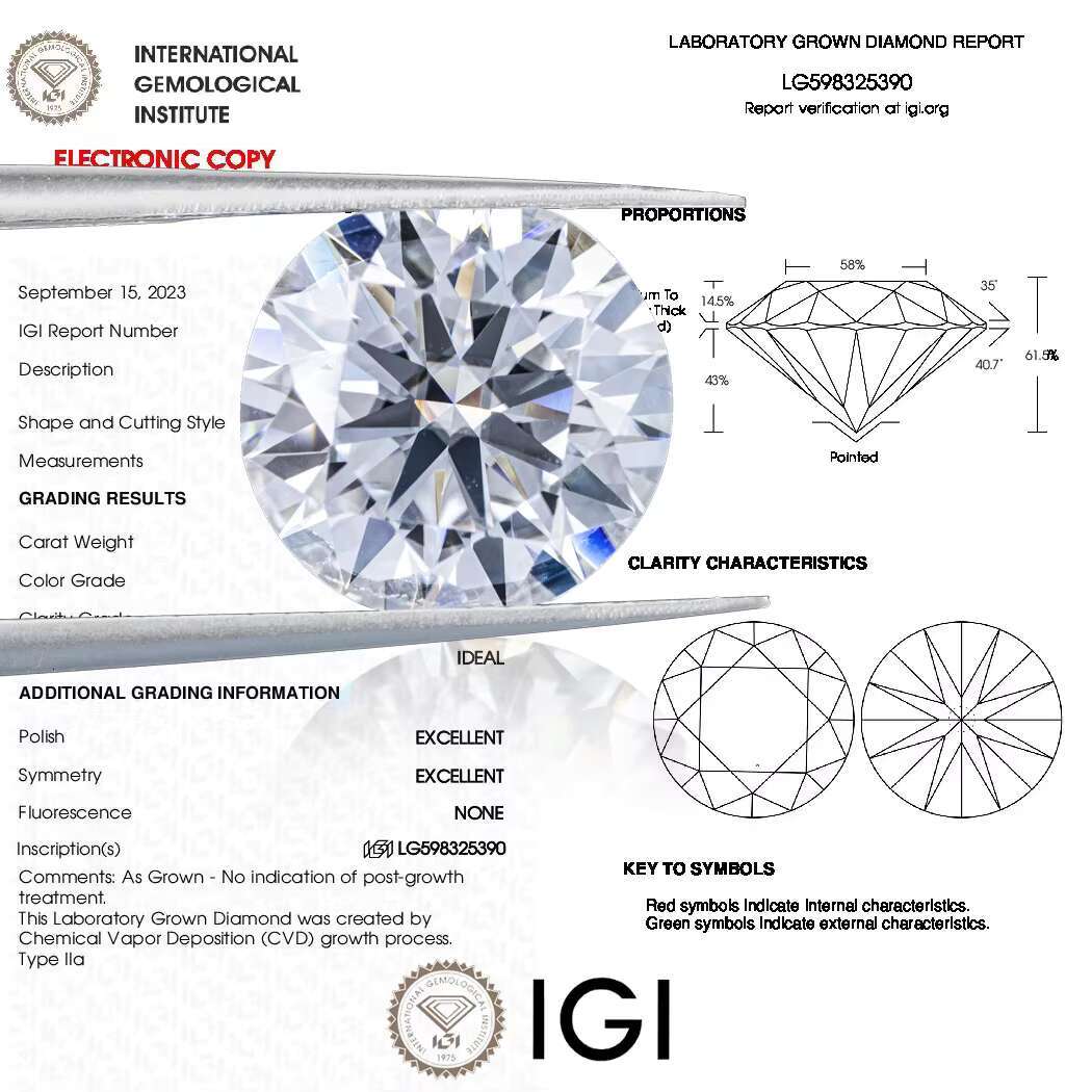 Lab Created 1ct Cvd Diamond Lab Seed Lab Grown Diamonds IGI HPHT Single Crystal Loose Diamonds for Jewelry Making