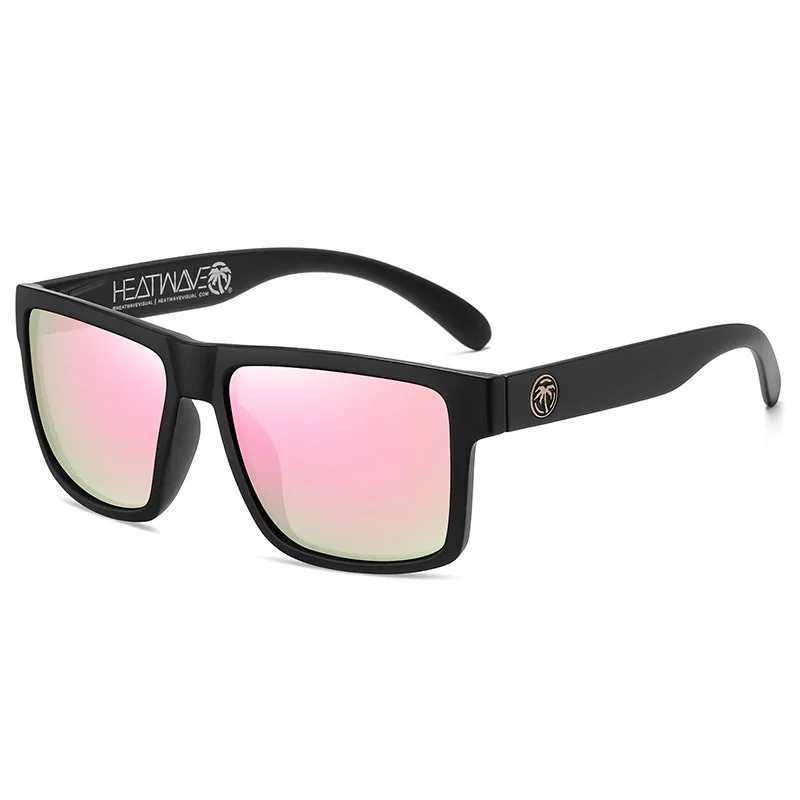 Square mens polarized heat wave sunglasses outdoor lifestyle coating HW07 sunglasses UV400 glasses with box Z250422