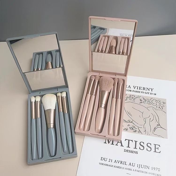New 5 Mirror Makeup Brushes Portable Box Set Makeup Brushes Makeup Supplies Makeup Brushes 241217