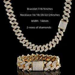 Stock Iced Out Vvs Bracelet Sier Bg Moissanite Dia Cuban k Chain Hip Hop Men Jewelry Necklace