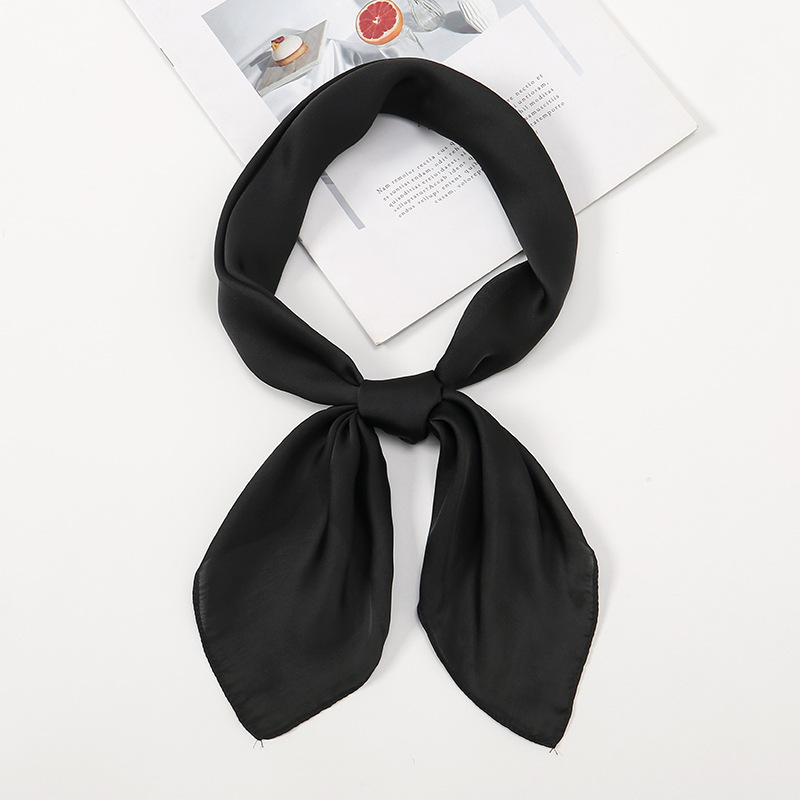 K492 Summer thin scarf pure color elegant small square scarf 70 square scarf solid color silk scarf satin square scarf