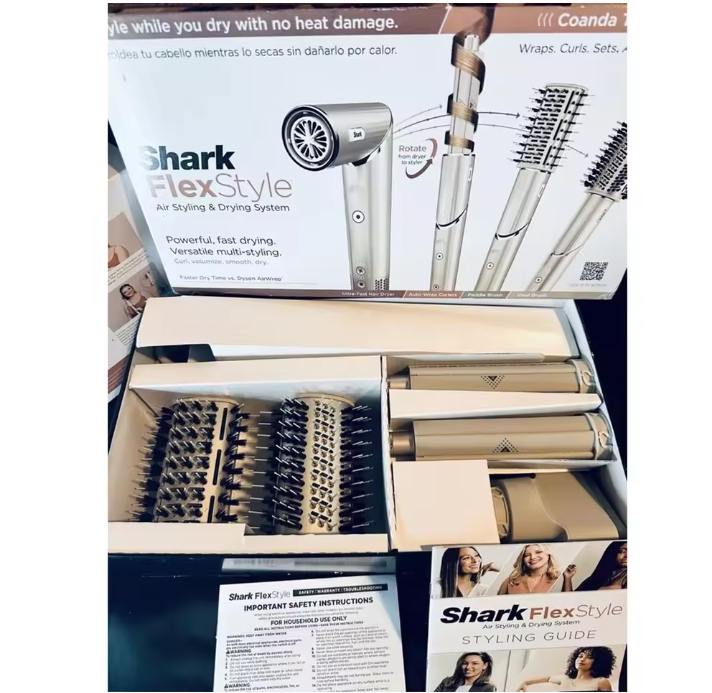 Shark HD430 FlexStyle Negative Ion Hair Dryer&Air Styler Wrap,5-in-1 Airwrap Brush & Multi-Styler With Auto-Wrap Hair Curlers
