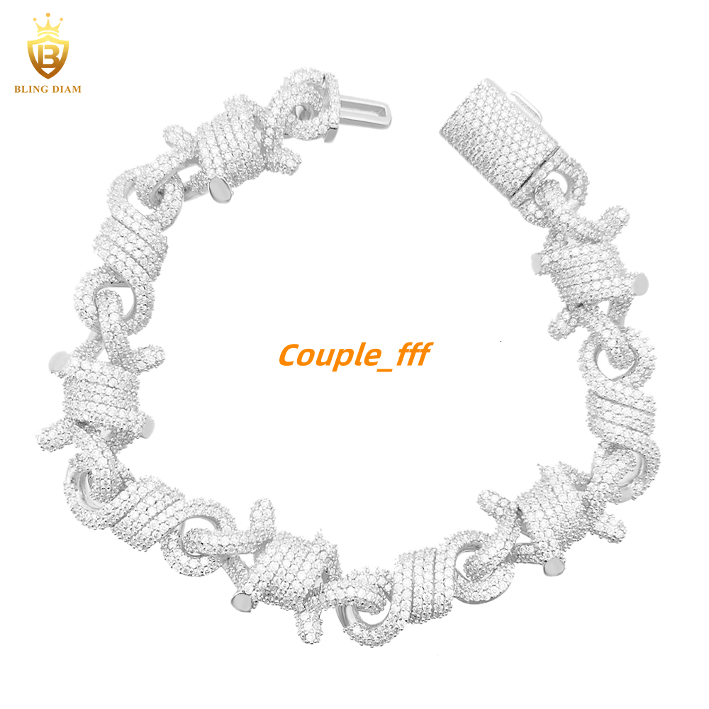 Fashion Style Luxury Design Jewelry 925 Sterling Silver Gold Plated VVS Moissanite Cuban Link Chain Bracelets