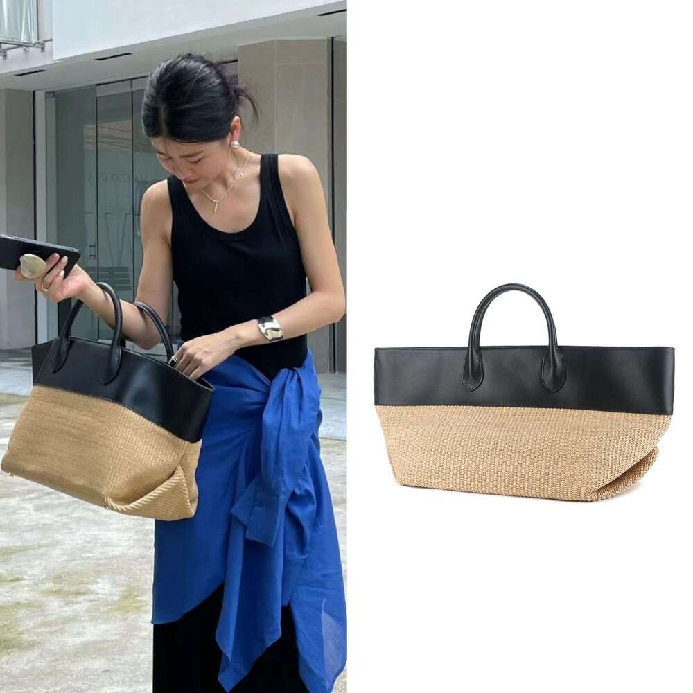 Ins Style Resort Beach Bag KE Large Capacity Grass Bag For Women New Summer Woven Single Shoulder Tote Bag Lazy Beach Vacation KQ