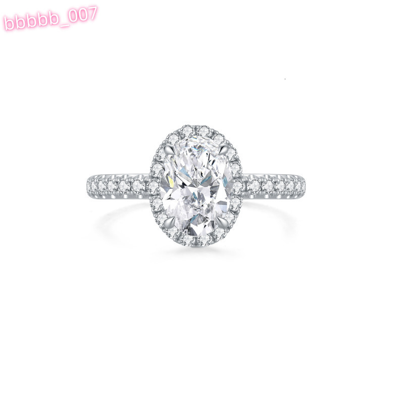 18K White Gold Classic Style Lab Grown Diamond Ring Wedding or Engagement CVD HPHT Oval Diamonds Womens Fine Party Jewelry