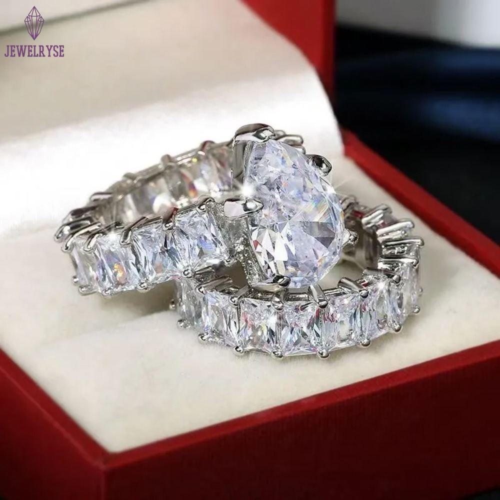 925 Sterling Silver Moissanite Engagement Rings for Women - Diamond-Encrusted Hip-Hop Crown Design by VVS