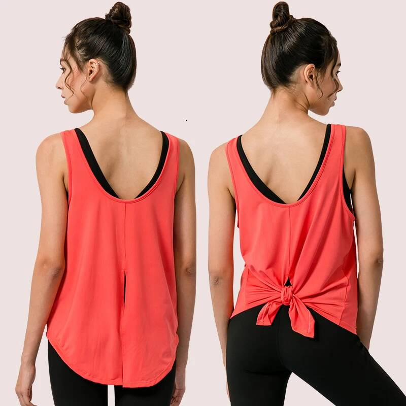 2022 New Tops Women Gym Vest Fiess Sleeveless Running Yoga Shirt Quick Dry Top Loose Sport Shirts