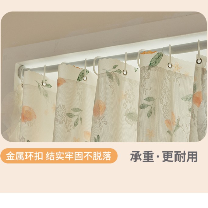 A816 French floral lace curtain blackout gauze curtain light-transmitting and non-transparent 2025 new style free punching installation curtain fabric