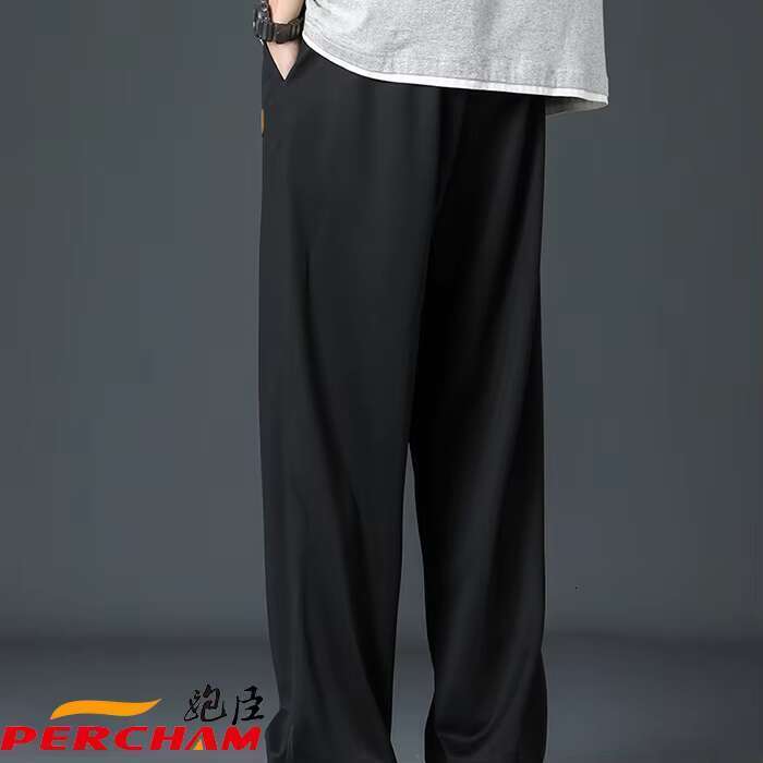 DHEssentials Ice silk for men, thin design, sweat absorbing, breathable, loose fit, sports pants, summer hanging, casual pants