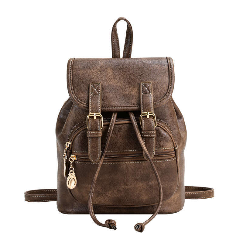 Shoulder women's new versatile small backpack, mini drawstring bucket bag, large capacity travel backpack