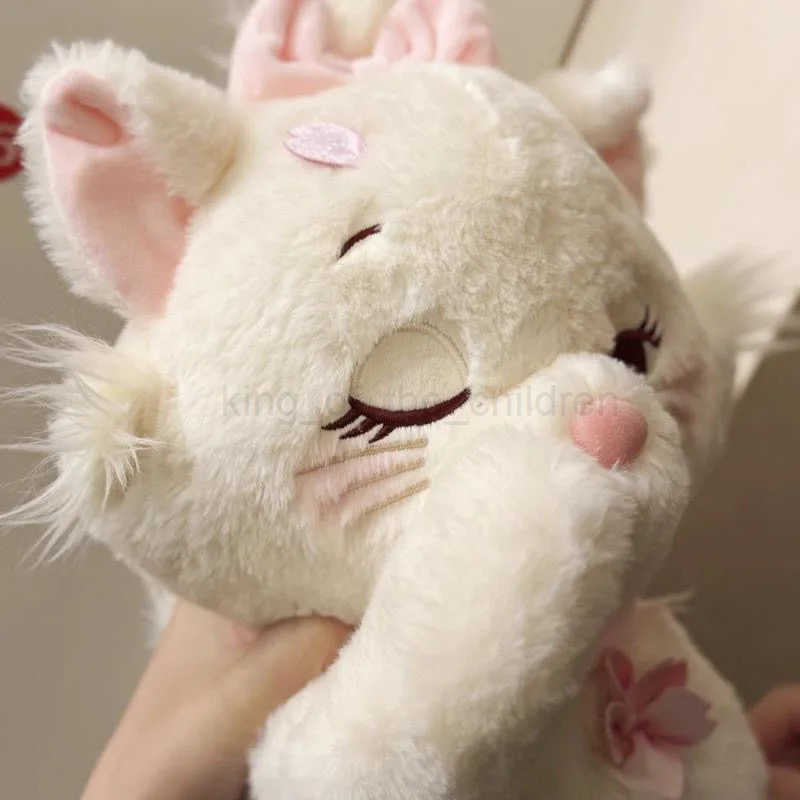 Disney Mary Cat Plush Doll Cherry Blossom Decorative Plush Doll Kawaii Mary Cat Girl Sleeping Plush Doll Birthday Gift Cute Girl Heart W20250423