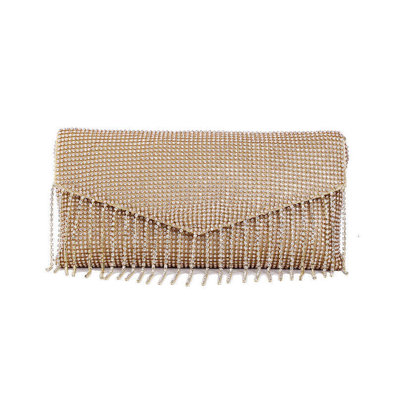 Tassel Chain Diamond Studded Banquet Evening Dress Bag, Bridal Gown Handbag