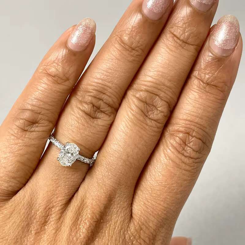 Oval 1CT D VVS2 Diamond Starsgem Custom Jewelry CVD HPHT 10K 14K 18K Solid Gold Excellent IGI Certificate Lab Grown Diamond Ring