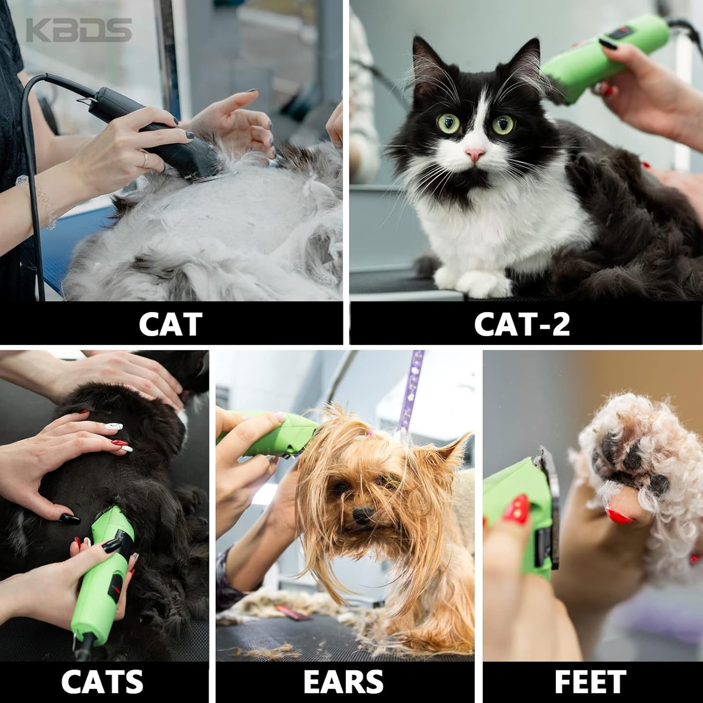 KBDS 10# Ceramic Detachable A5 Pet Dog Grooming Clipper Blades (1/16" - 1.5mm),Compatible with Most Andis,Oster A5 Wahl KM Series Clippers(Custom