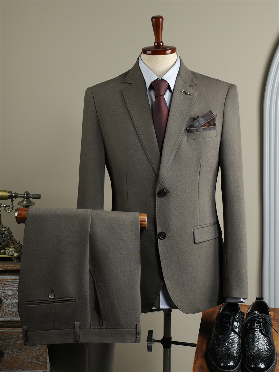 H747Suit set men's full set of groom suits British style best man clothes business formal wear