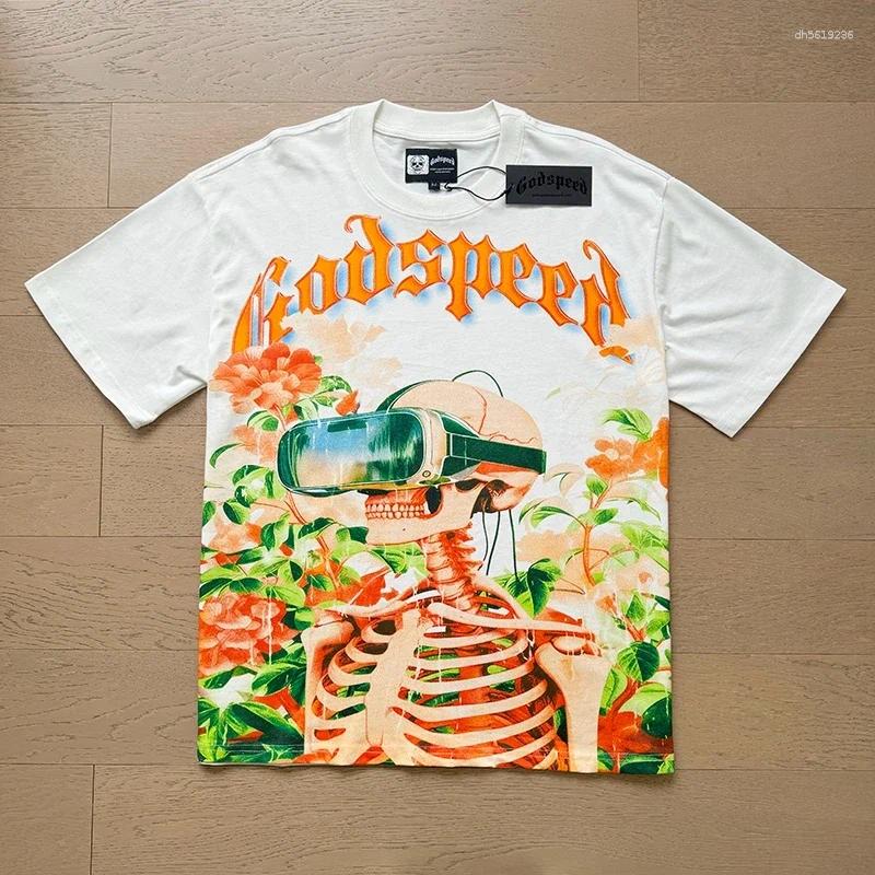 Men's T Shirts Godspeed VLBE Retro Skull Rider Fitness Street City Casual Plus Size Loose Short Sleeve T-shirt Girl 3D Couple