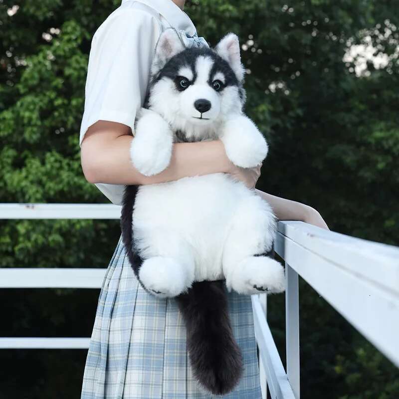 Cute Plush Lovely Husky Dog Backpack Kawaii School Bag Girls Boys Kindergarten Birthday Festival Gift