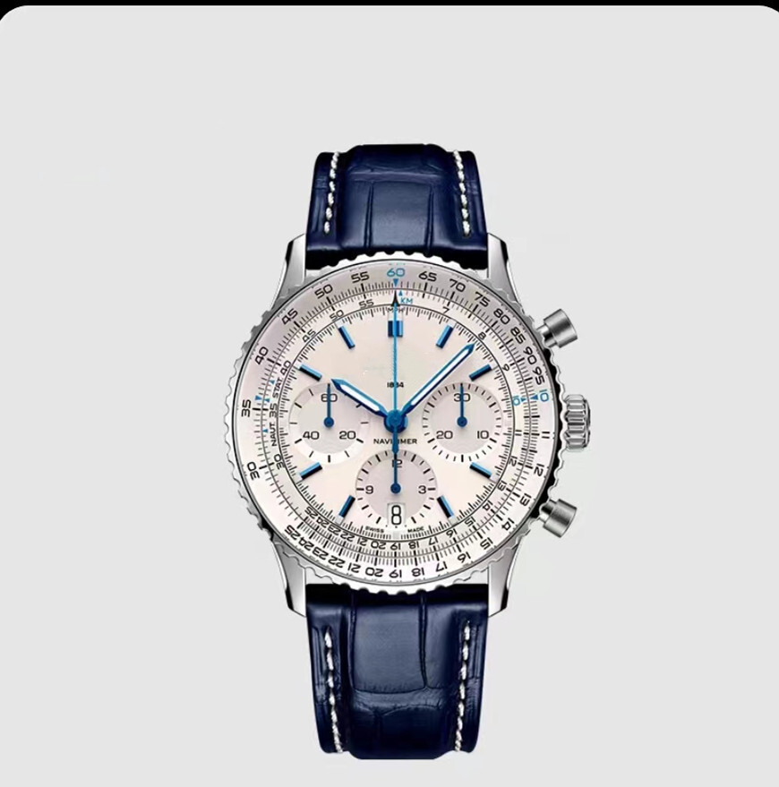 2025 Aerospace Chronograph B01 - A new model of men's business quartz 6-finger all-function leather wristwatch