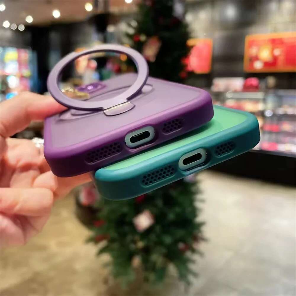 Magsafe Magnetic Ring Bracket Phone Case For iPhone 16 15 14 13 12 11 Pro Max Plus Wireless Charging Camera Protection Cover