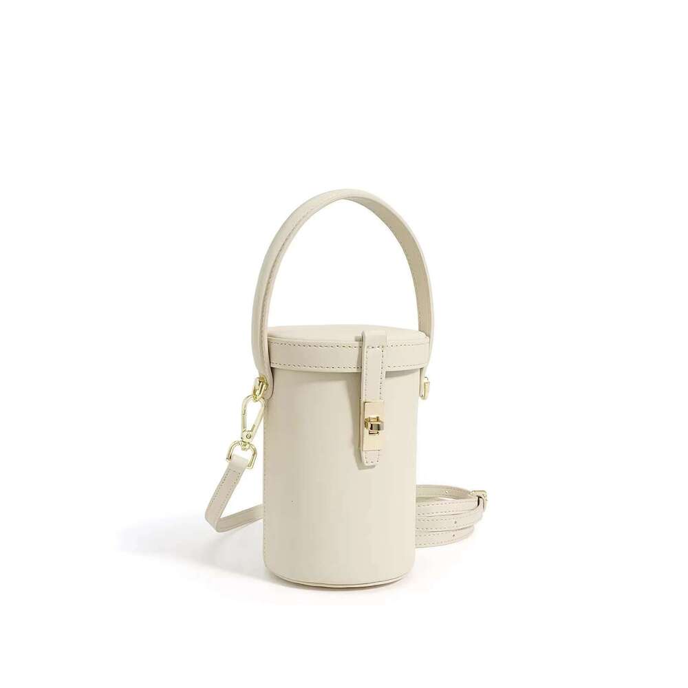 Women's Bag Round Leisure Bucket Leather Commuting Solid Color Design Fashionable One Shoulder Crossbody Handbag Designer's bag Designer