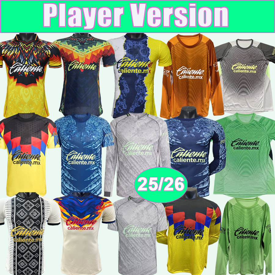 25 26 Club America Mens Player Soccer Jerseys HENRY AGUIRRE DAVILA I.REYES K.ALVAREZ D.VALDES A.CERVANTES Home Away 3rd GK Special Edition Football Shirts