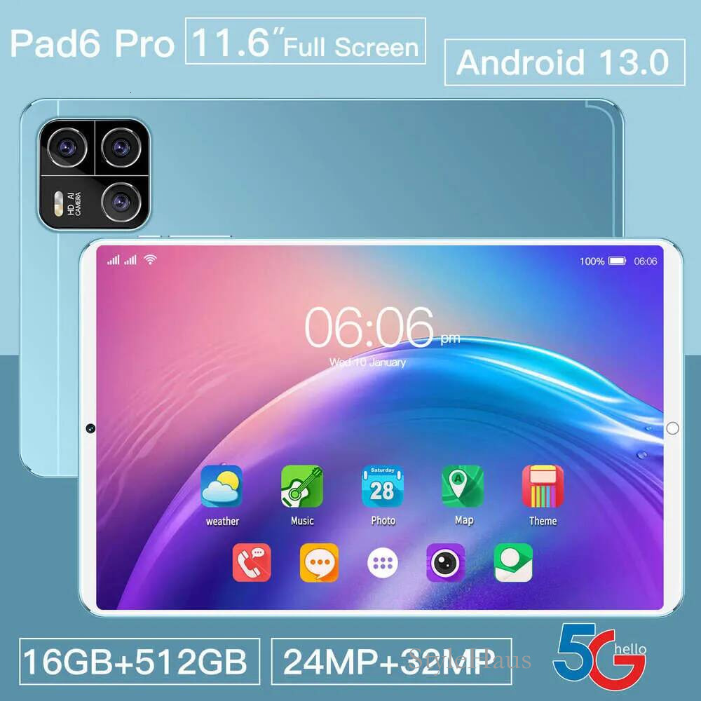 Large-Screen Hot Selling PAD6PRO Android Tablet with 16GB RAM & 512GB Storage