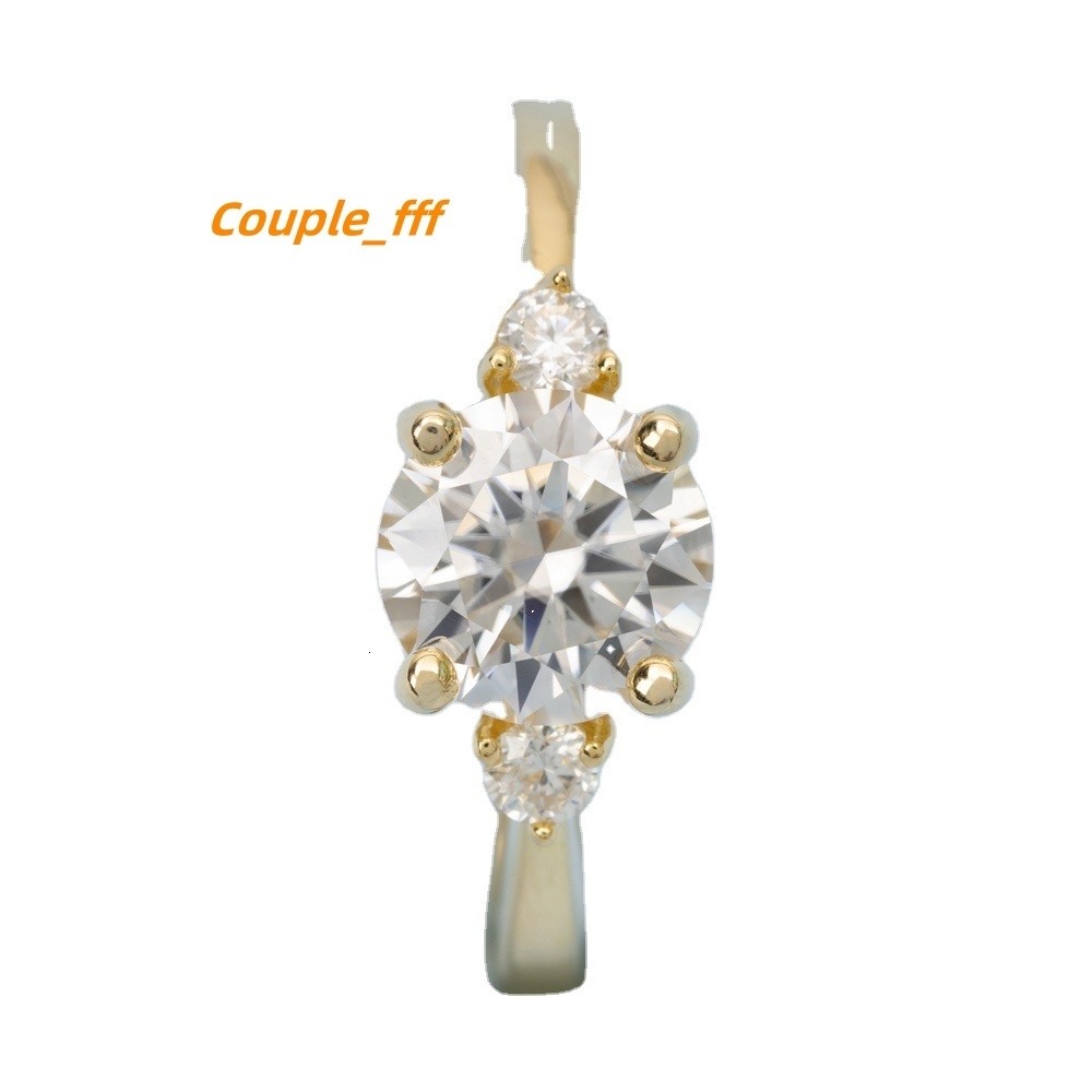 14k 18k Gold Plated Jewelry Certified Diamond Round Moissanite Fashion Women Diamond Ring