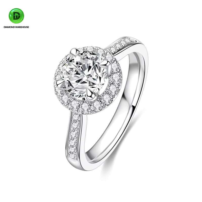 Lab Grown Diamond Wedding Ring Classic CVD HPHT Rhodium Plated Unisex 18K White Gold Engagement Anniversary Gift for Parties