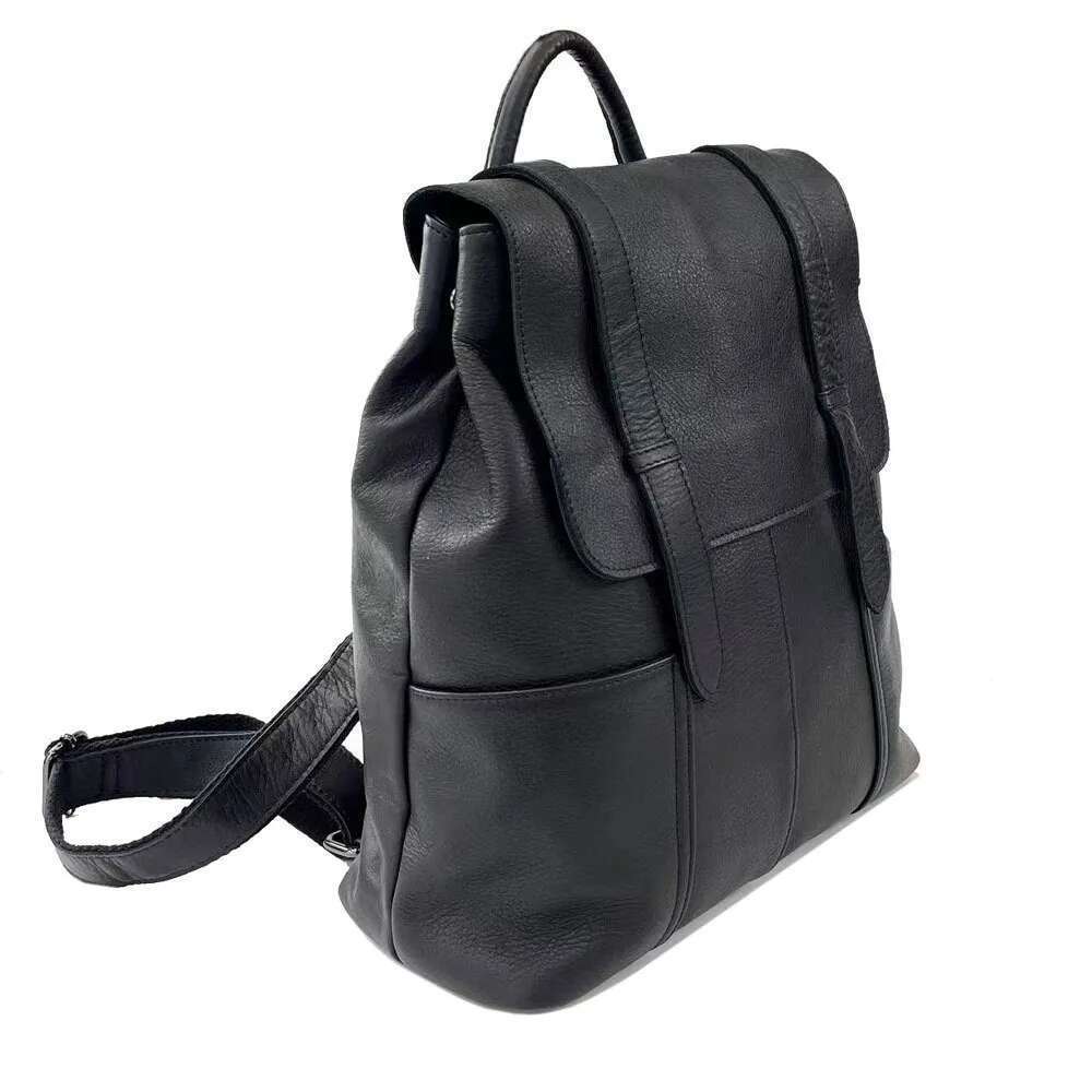 Zency Natural Cowhide Leather Backpack Durable Women Vintage Pack Large Capacity Shoulder Bag For Work Travel School