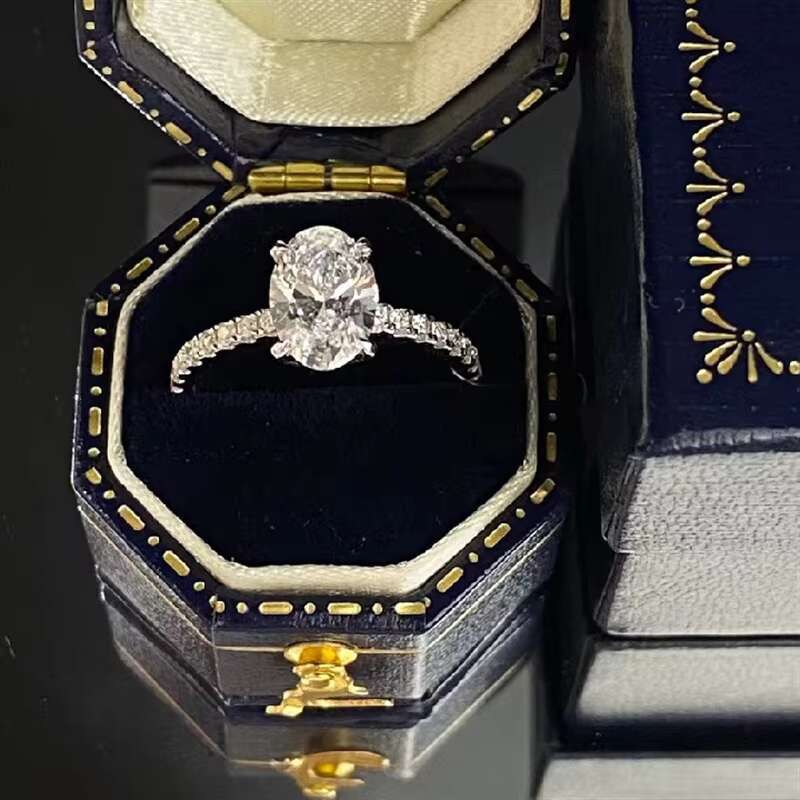 18K White Gold Lab Grown Diamond Wedding Rings Classic CVD HPHT OVAL Diamond for Engagement Fine Jewelry IGI Certificate Parties