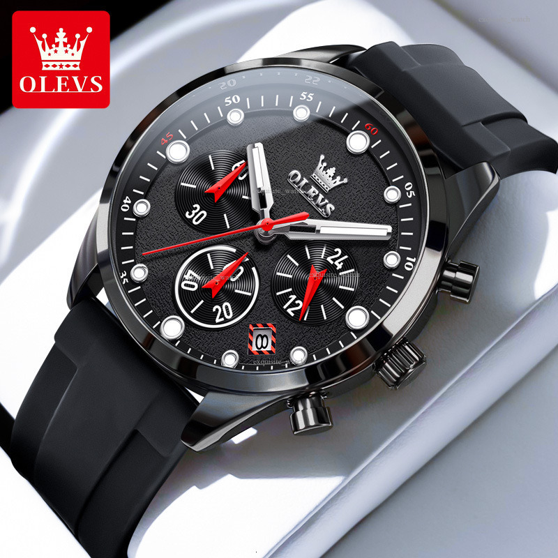 OLEVS Brand Designer Men's Brand Watches Wholesale Three-eye Six-hand Quartz Watches Luxury Watches Free Delivery Wholesale