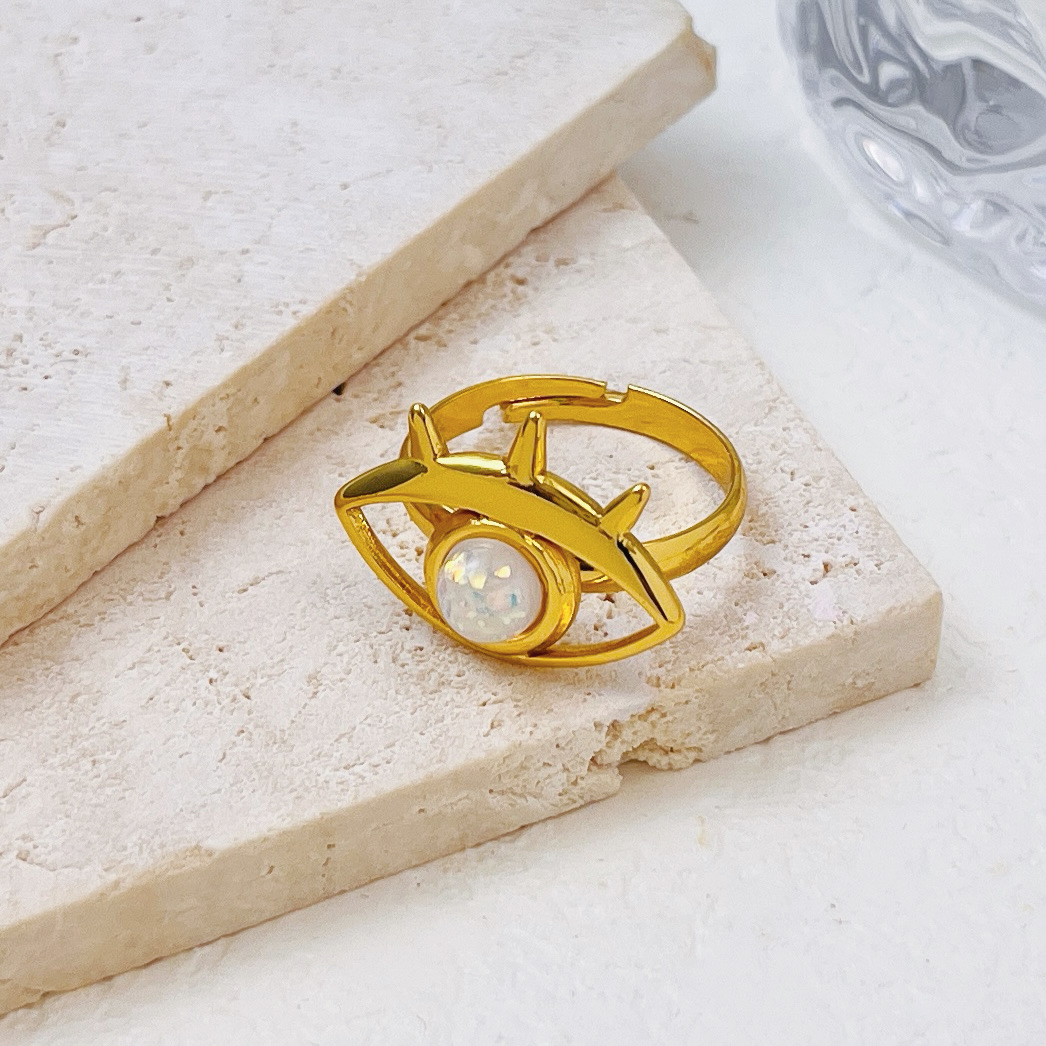 New retro genuine gold-plated oval raw stone ring High quality gold designer diamond ring rings designer for women luxury jewelry men love ring rings - view 3