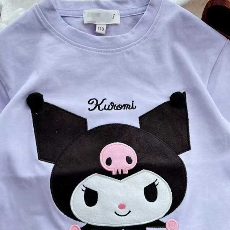 DISNEY Kids designer clothes short-sleeved cartoon T-shirt for girls leisure clothes for children printed tops for babies.