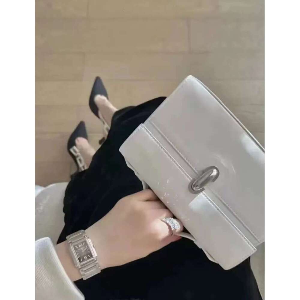Retro 2025 New Light Women's Suede Frosted Flip Small Square Genuine Leather Handheld Bag Designer's bag Designer's bag