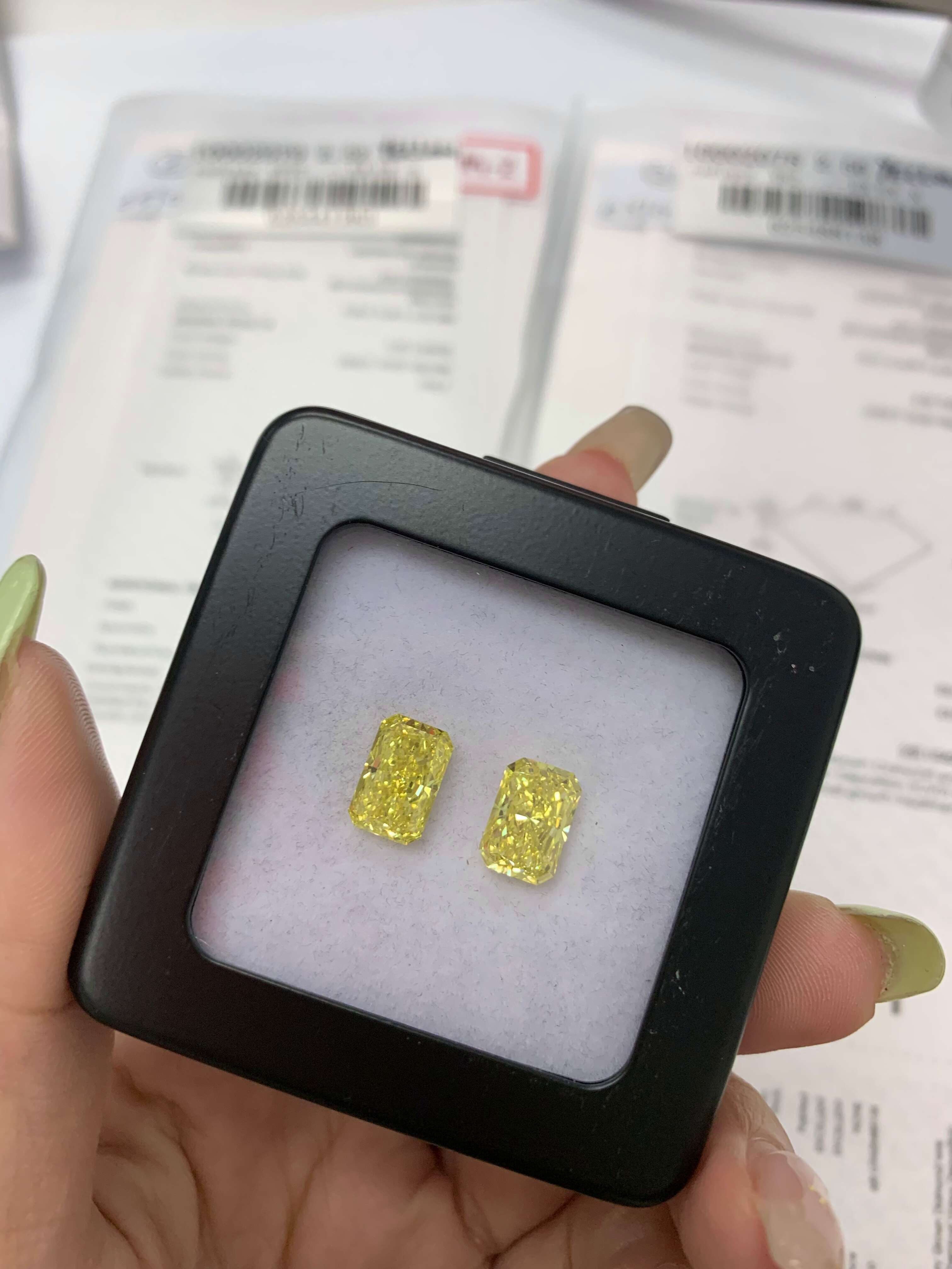 Wholesale 2ct Fancy Yellow Radiant Cut Lab Grown CVD Diamond IGI GIA Certified Hot Style Loose Diamonds for Wedding Engagement