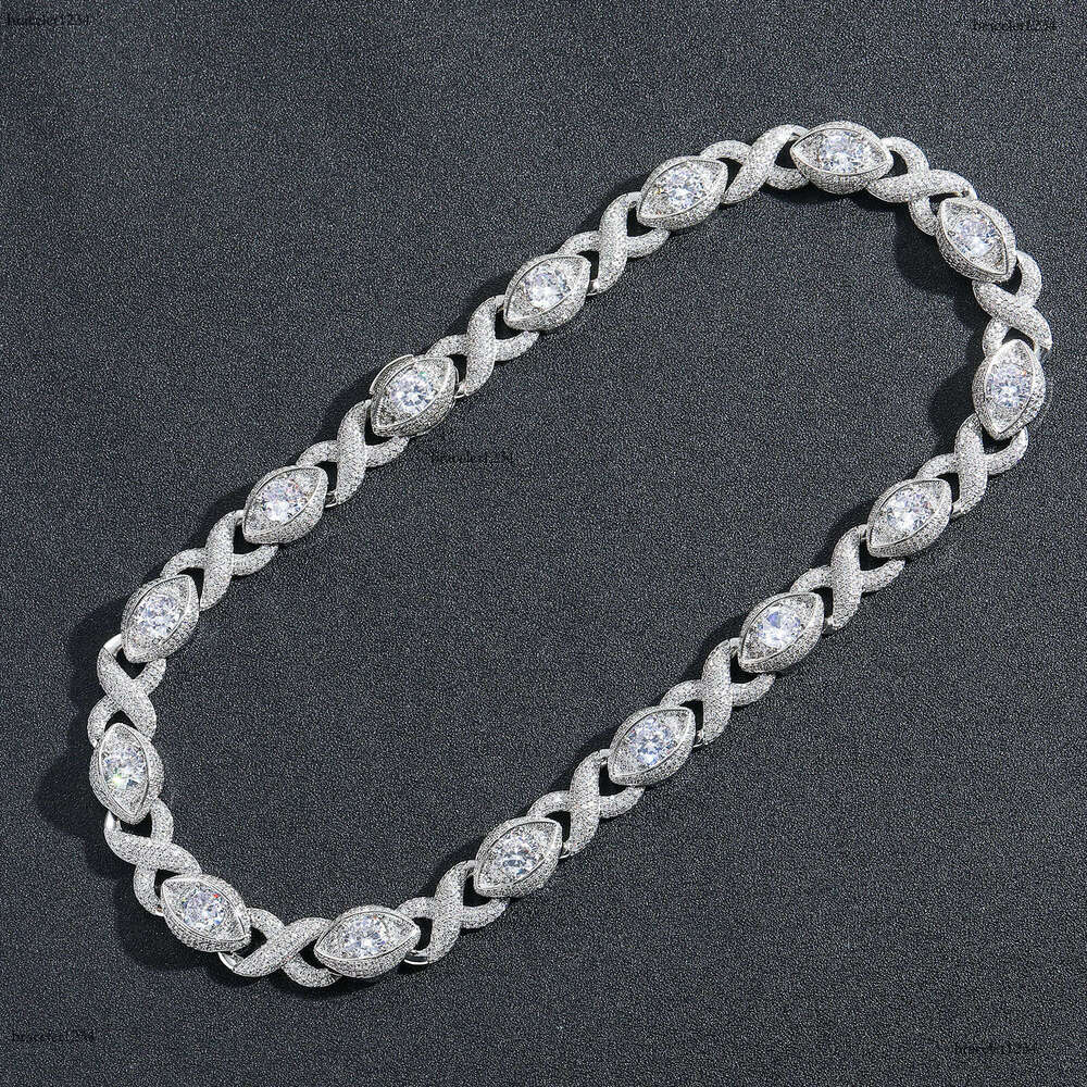Luxury designer 15MM Infinite Eye 8-Figure Cuban Chain Ice Out VVS Moissanstone Hip Hop Men's Necklace with free shipping