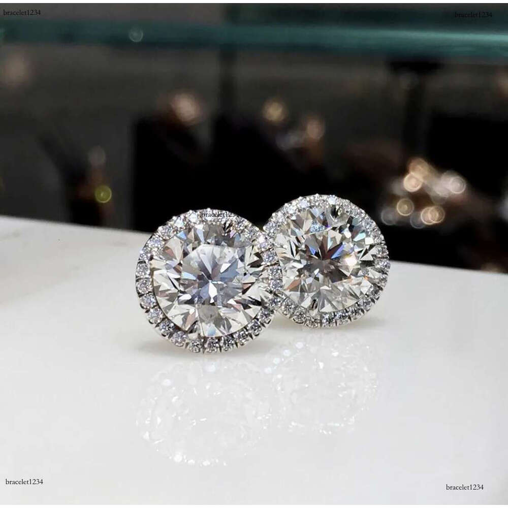 Classic Sterg Sier Stud 4mm Round Simulated Dia Earrings for Women Men Jewelry