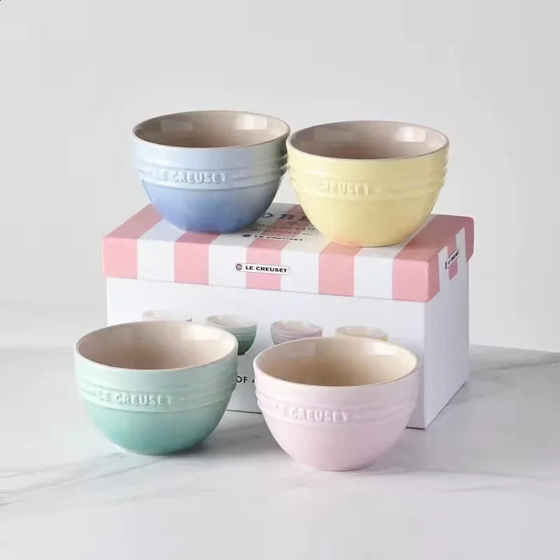 French Cool Rainbow 12cm 15cm 20 Bowl Set Ceramic Stone Kitchen Utensils 6piece High end Gift 250423 - view 6