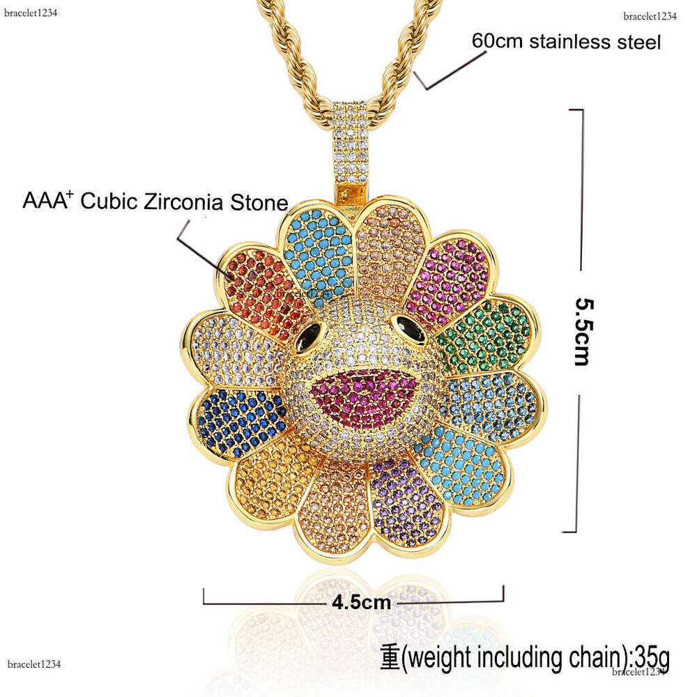 Luxury Designer Rainbow Water Necklace Miniature Inset Sterling Silver Ice Out VVS Moissanite Hip Hop Full Diameter Rotating Pendant FREE shipping