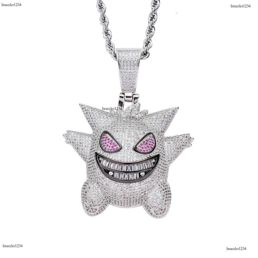 Luxury designer DagengGhost Cartoon Hip Hop Pendant, Ice out VVS Moissanite necklace with free shipping