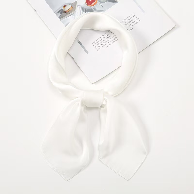 K492 Summer thin scarf pure color elegant small square scarf 70 square scarf solid color silk scarf satin square scarf