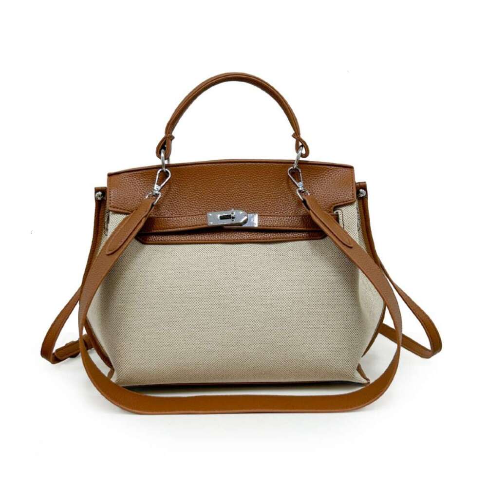 Designer Bag Fashionable Tote New Canvas Women S Trendy Kelly Large Capacity Contrasting Color Single Shoulder Diagonal Cross