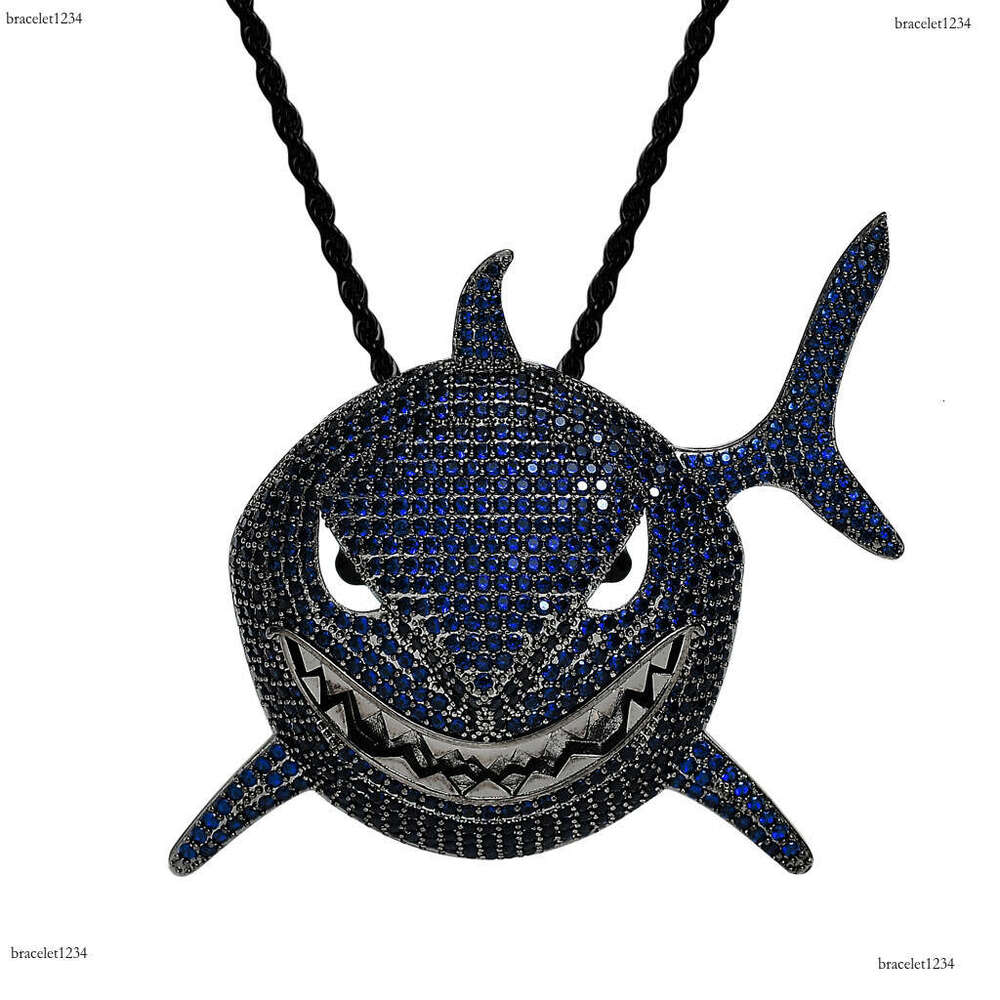 Luxury designer Great Shark Street Advantage Cool Funky Ice Out VVS Moissanstone Hip Hop Cuban Chain Pendant with FREE shipping