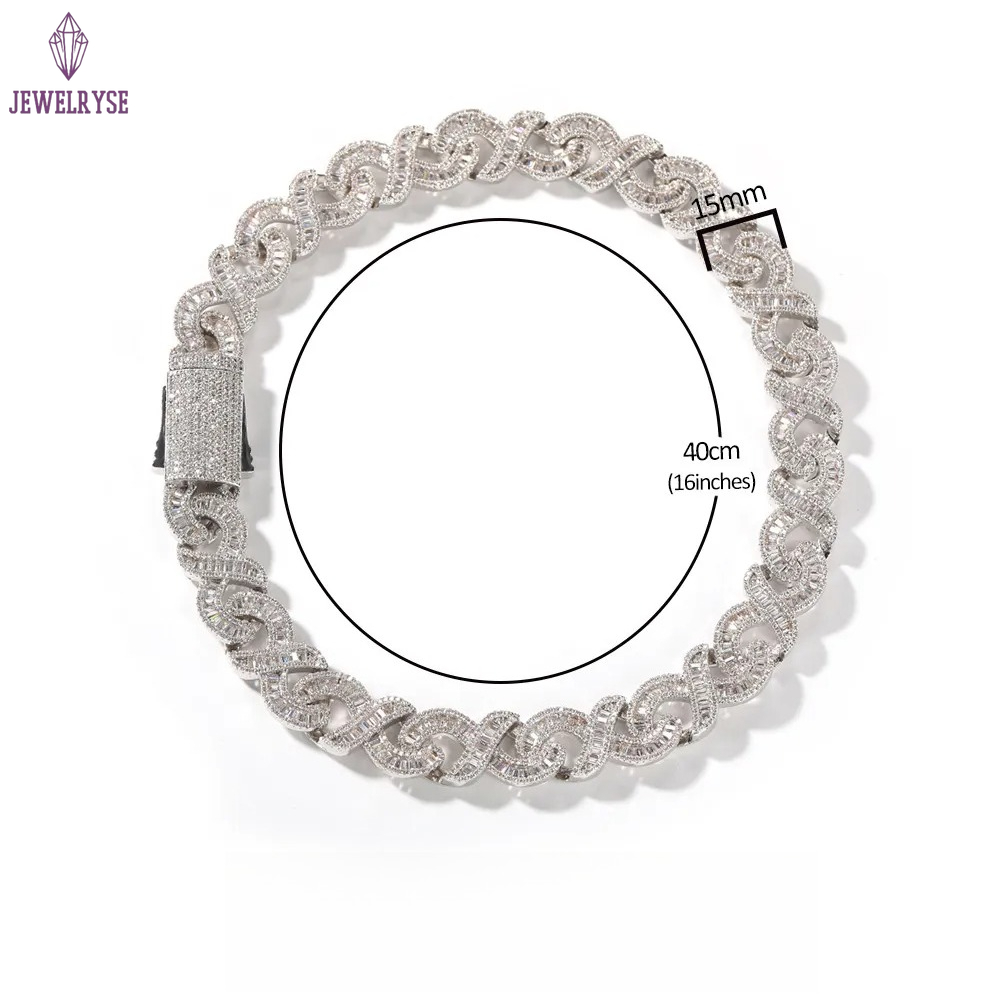 15mm Chain Hip Hop Personality Street Dia Necklacefcccf necklace jewelry Moissanite dia gold Sterg Sier Cuban k chain