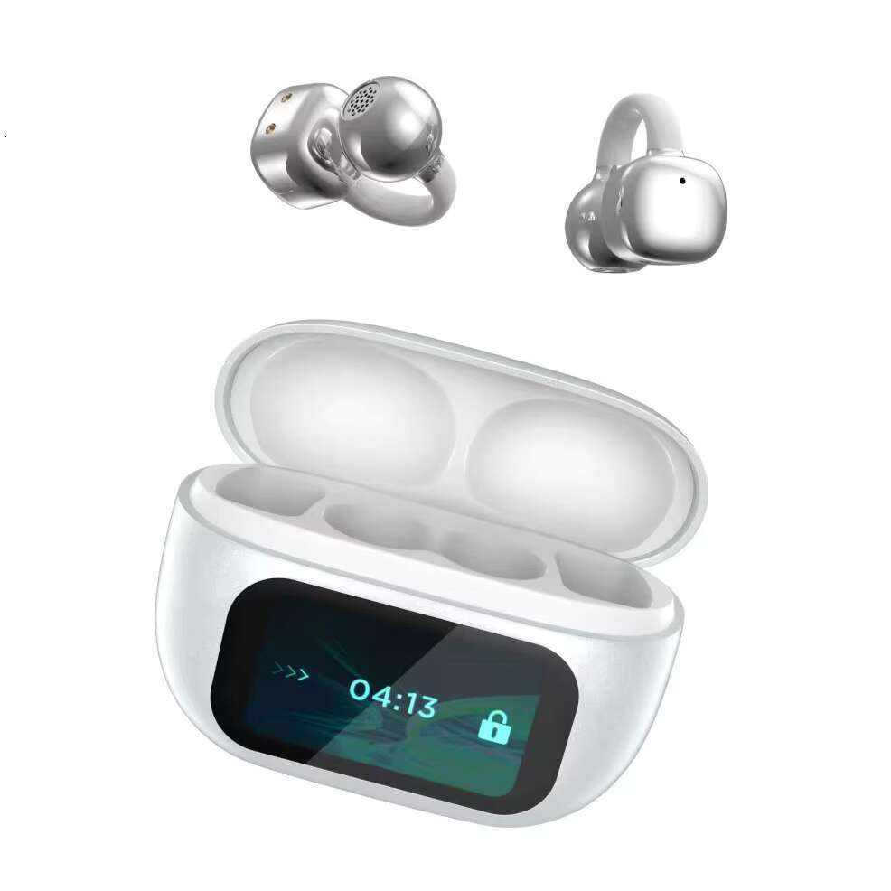LCD display intelligent TWS earbuds OWS ear clip Bluetooth 5.4 earphones with artificial intelligence translation