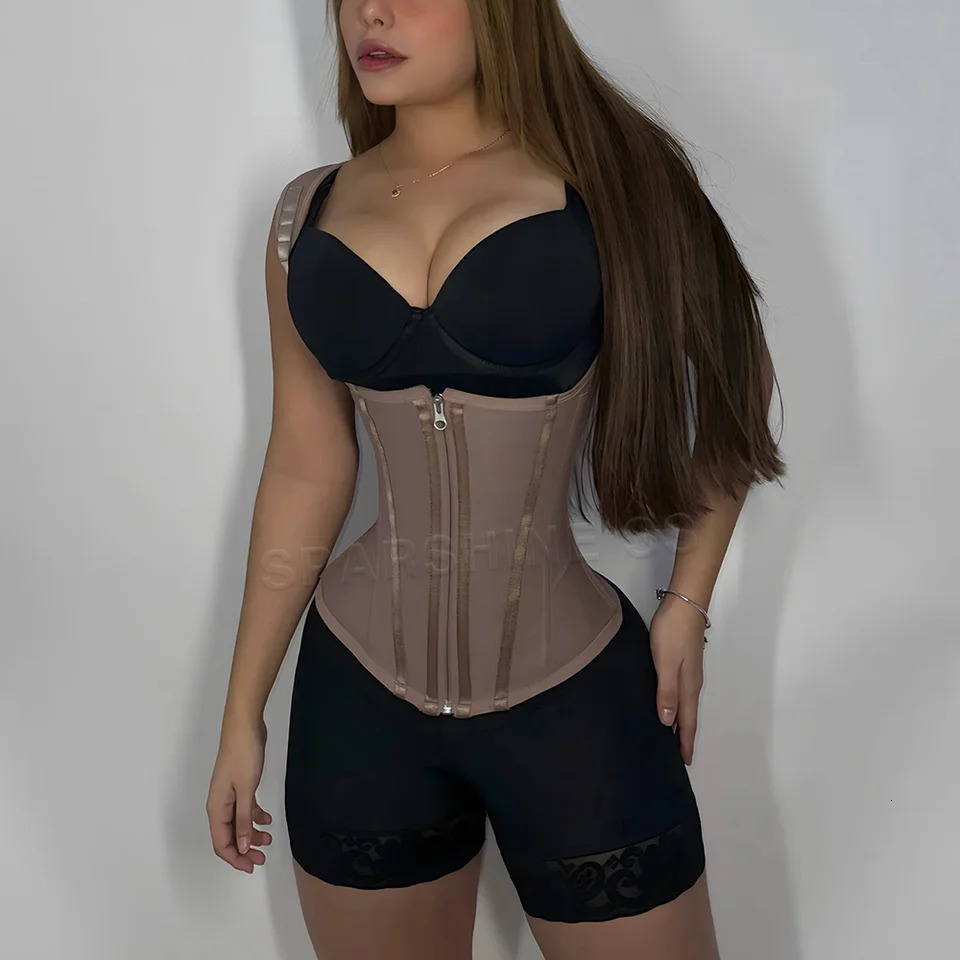 Fajas Colombianas Waist Trainer Corset Double Compression Body Shaper Tummy Control Slimming Flat Belly Belt with Steel Bones 251118